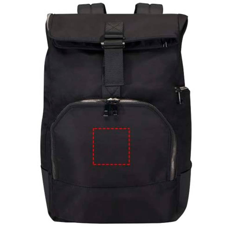 GRS recyklovaný rolovací batoh veľkosti 15″ (38 cm), 18 l Rhine, čierna GRS recyklovaný rolovací batoh veľkosti 15″ (38 cm), 18 l Rhine, čierna