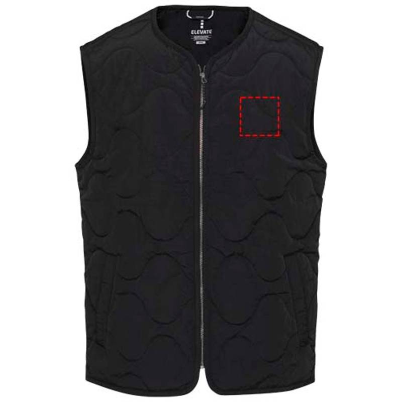 Quartz GRS recyklovaná unisex prešívaná vesta, čierna, XS Quartz GRS recyklovaná unisex prešívaná vesta, čierna, XS