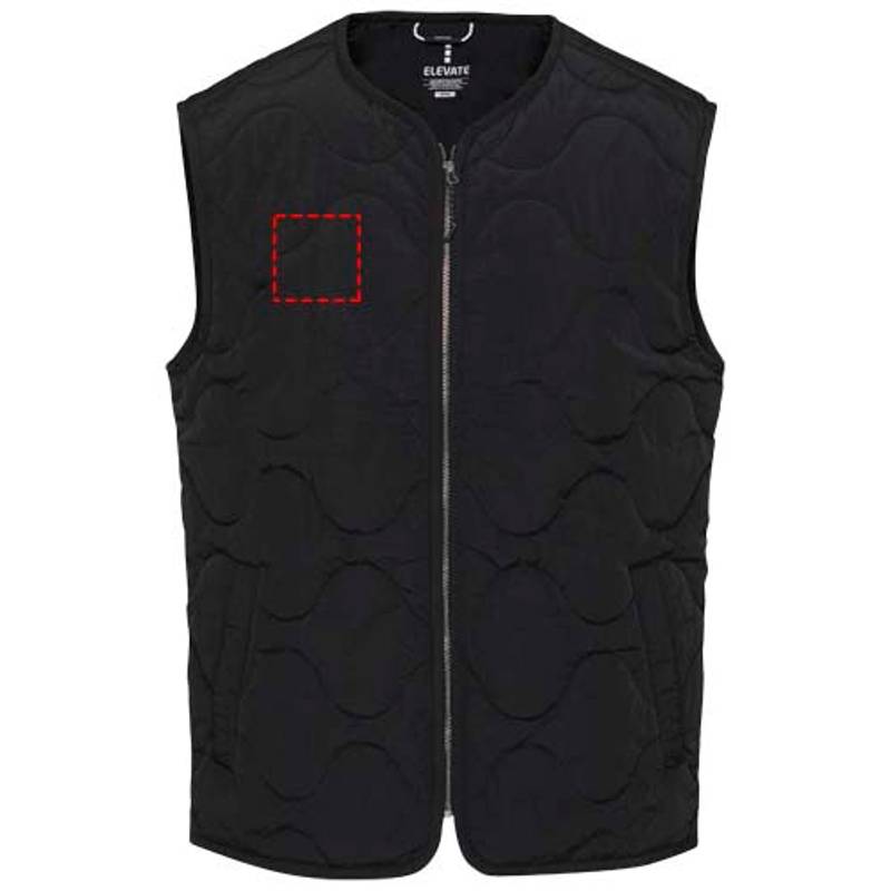 Quartz GRS recyklovaná unisex prešívaná vesta, čierna, XS Quartz GRS recyklovaná unisex prešívaná vesta, čierna, XS