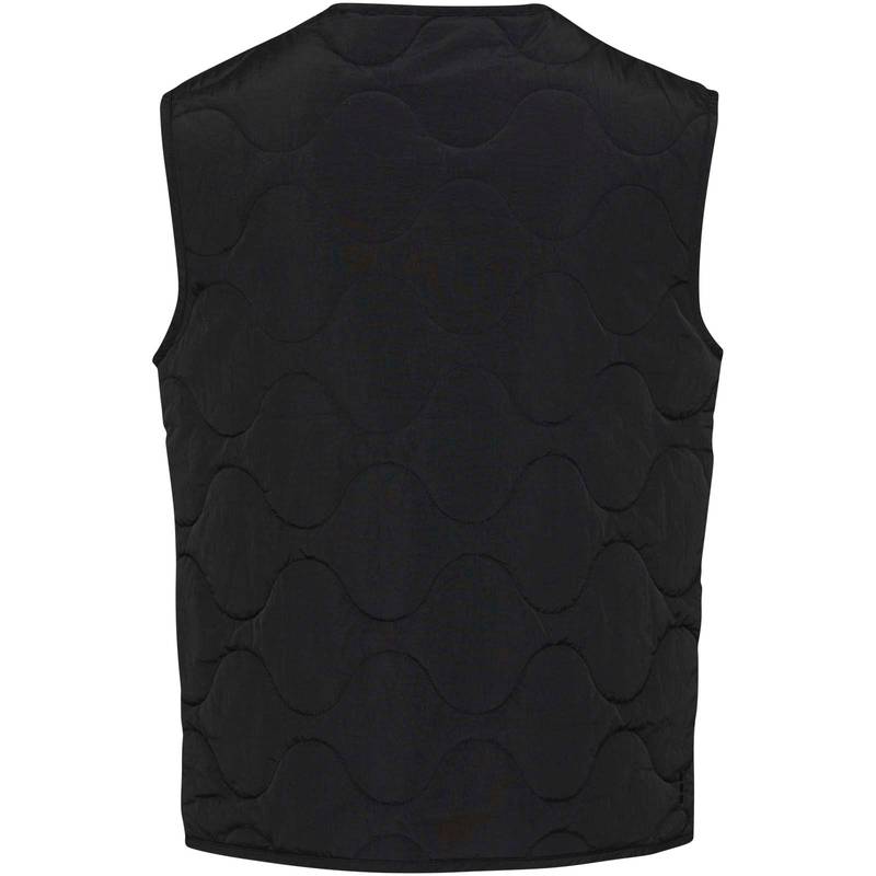 Quartz GRS recyklovaná unisex prešívaná vesta, čierna, XS Quartz GRS recyklovaná unisex prešívaná vesta, čierna, XS