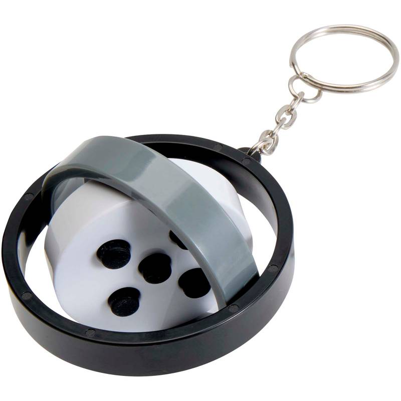 Spinx gyroskopický fidget přívěsek na klíče z recyklovaného plastu, černá Spinx gyroskopický fidget přívěsek na klíče z recyklovaného plastu, černá