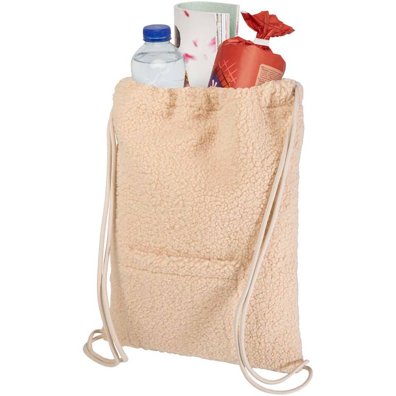 GRS recyklovaný sherpa šnúrkový batoh Bear, 9 l, hnedá Natural GRS recyklovaný sherpa šnúrkový batoh Bear, 9 l, hnedá Natural