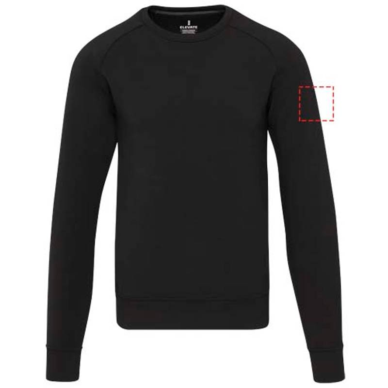 Yukon unisex športový sveter s okrúhlym výstrihom, čierna, XS Yukon unisex športový sveter s okrúhlym výstrihom, čierna, XS