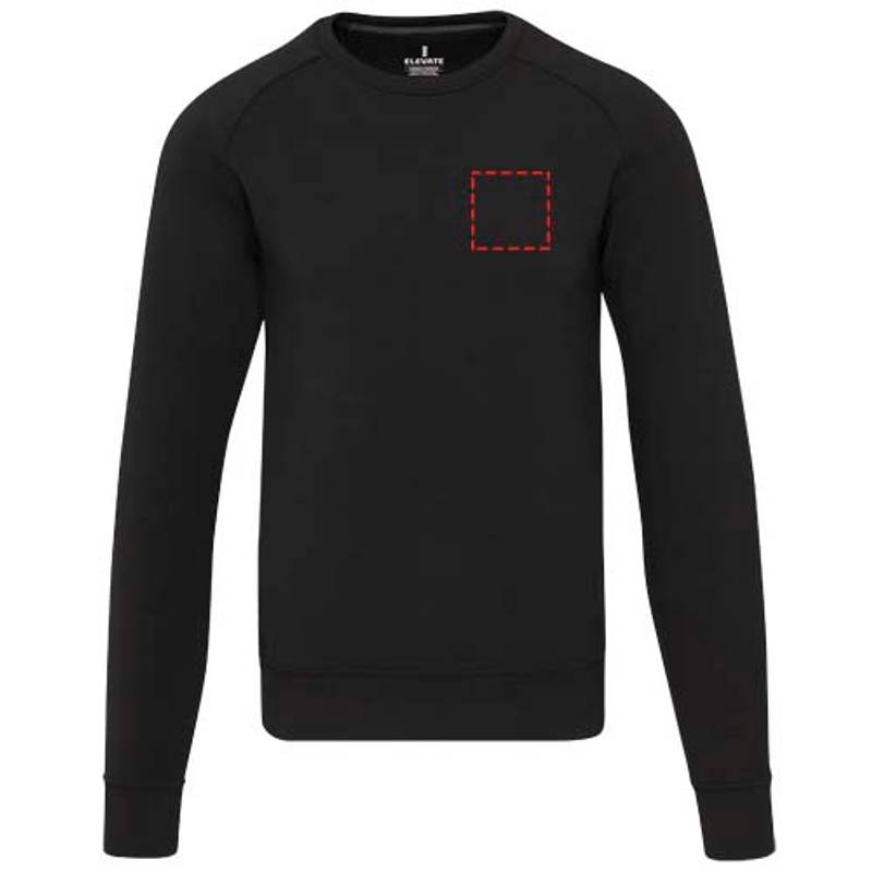 Yukon unisex športový sveter s okrúhlym výstrihom, čierna, XS Yukon unisex športový sveter s okrúhlym výstrihom, čierna, XS