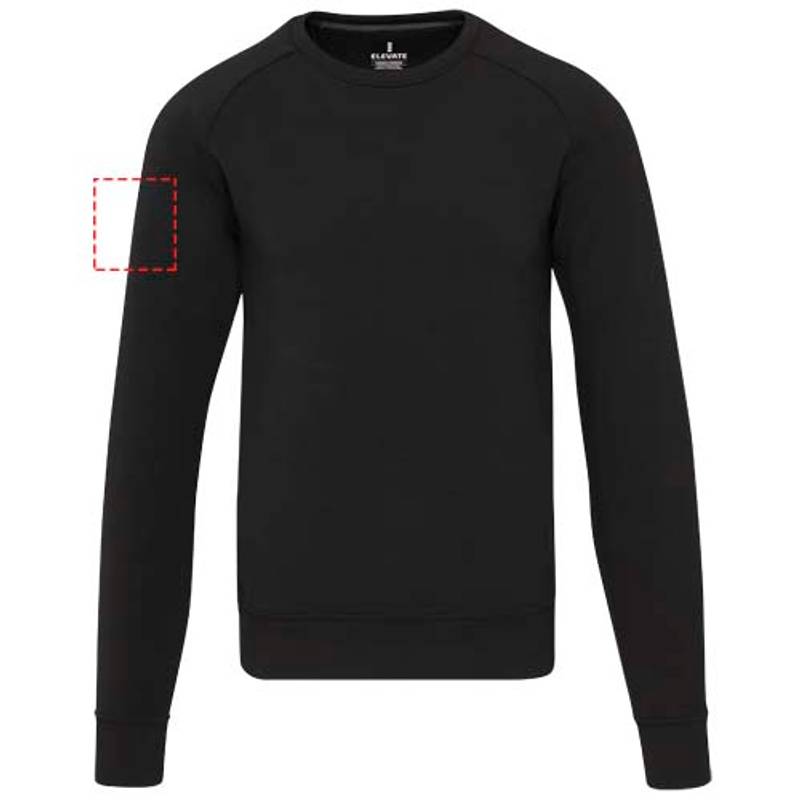 Yukon unisex športový sveter s okrúhlym výstrihom, čierna, XS Yukon unisex športový sveter s okrúhlym výstrihom, čierna, XS