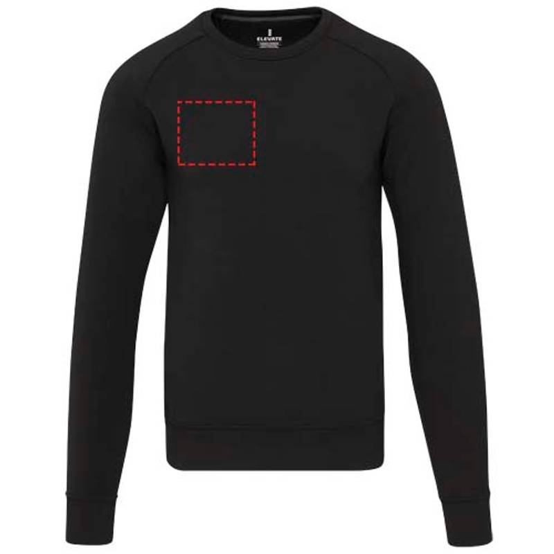 Yukon unisex športový sveter s okrúhlym výstrihom, čierna, XS Yukon unisex športový sveter s okrúhlym výstrihom, čierna, XS