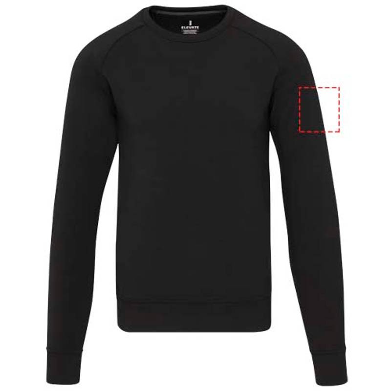 Yukon unisex športový sveter s okrúhlym výstrihom, čierna, XS Yukon unisex športový sveter s okrúhlym výstrihom, čierna, XS