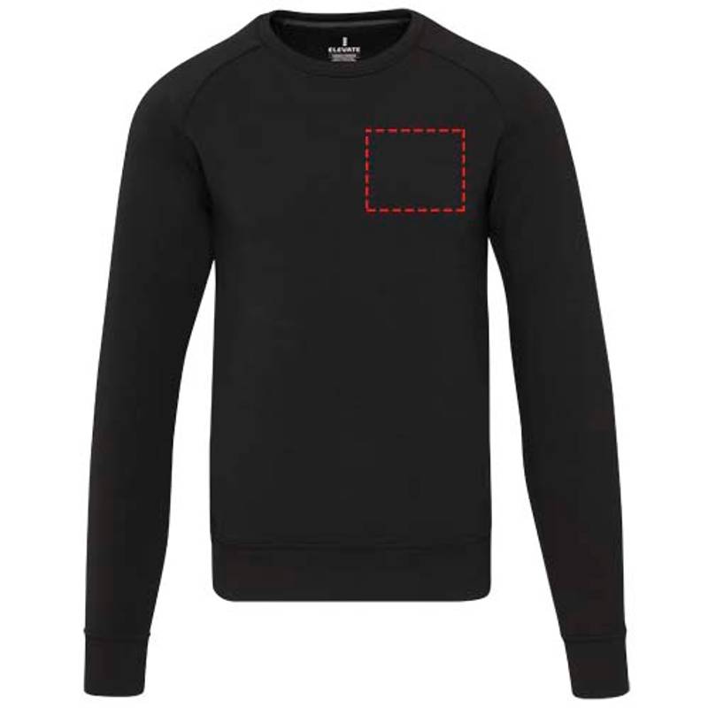 Yukon unisex športový sveter s okrúhlym výstrihom, čierna, XS Yukon unisex športový sveter s okrúhlym výstrihom, čierna, XS