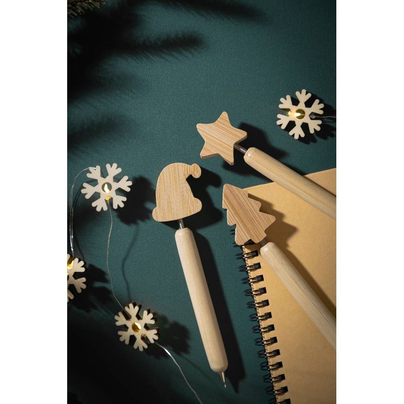 Xoom Vianočné guľôčkové pero, čiapka Santa, hnedá Natural Xoom Vianočné guľôčkové pero, čiapka Santa, hnedá Natural