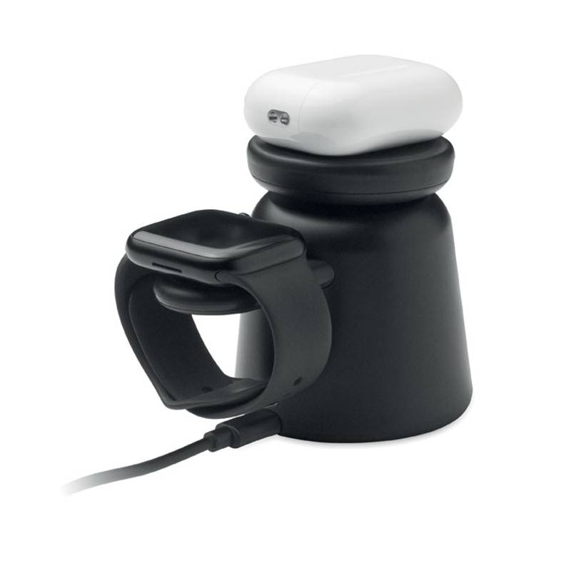 Bezdrôtová 15W nabíjačka 3v1, čierna Bezdrôtová 15W nabíjačka 3v1, čierna