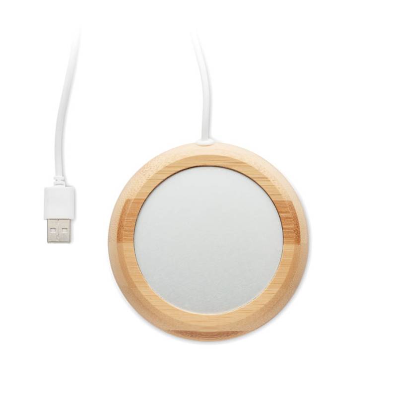 Bambusový USB ohřívač hrnků, hnědá Wood Bambusový USB ohřívač hrnků, hnědá Wood