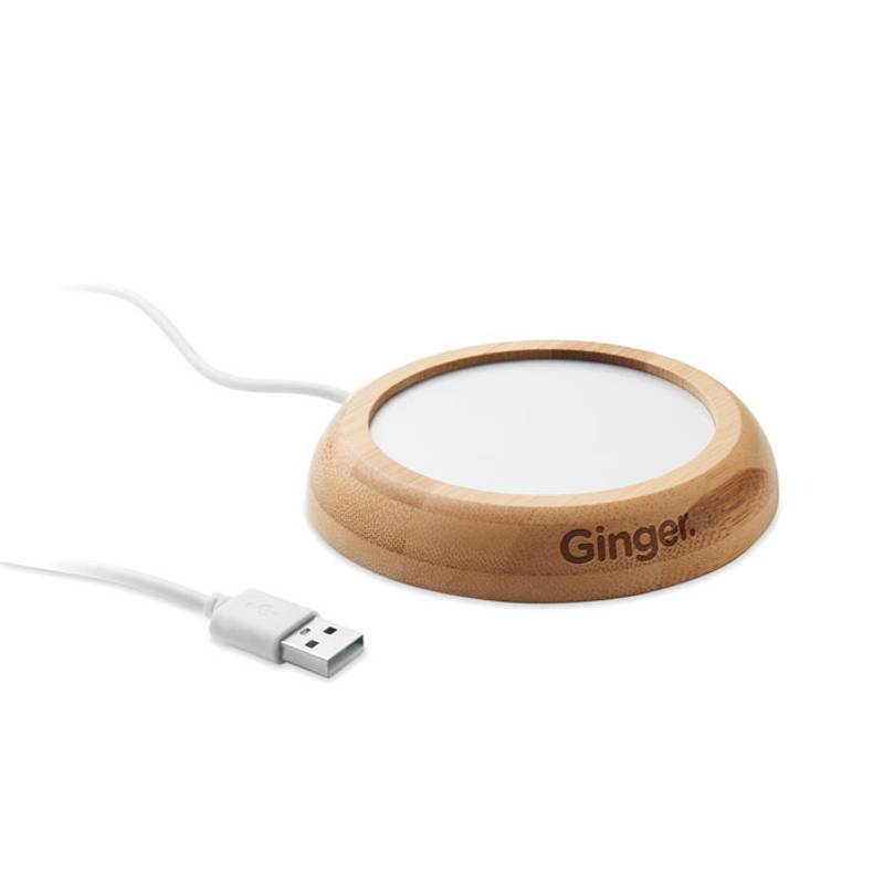 Bambusový USB ohřívač hrnků, hnědá Wood Bambusový USB ohřívač hrnků, hnědá Wood