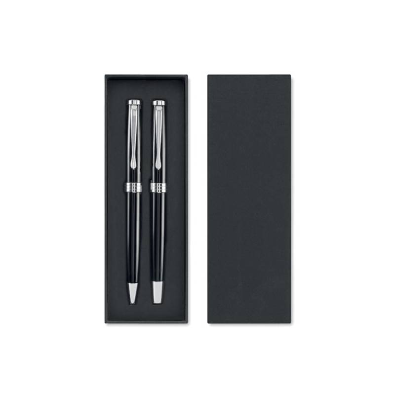 Set kuličkového pera a rolleru, černá Set kuličkového pera a rolleru, černá