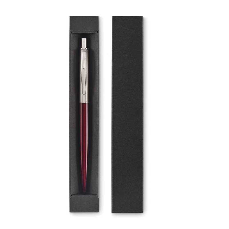 Tlačítková propiska v krabici, červená Wine Tlačítková propiska v krabici, červená Wine