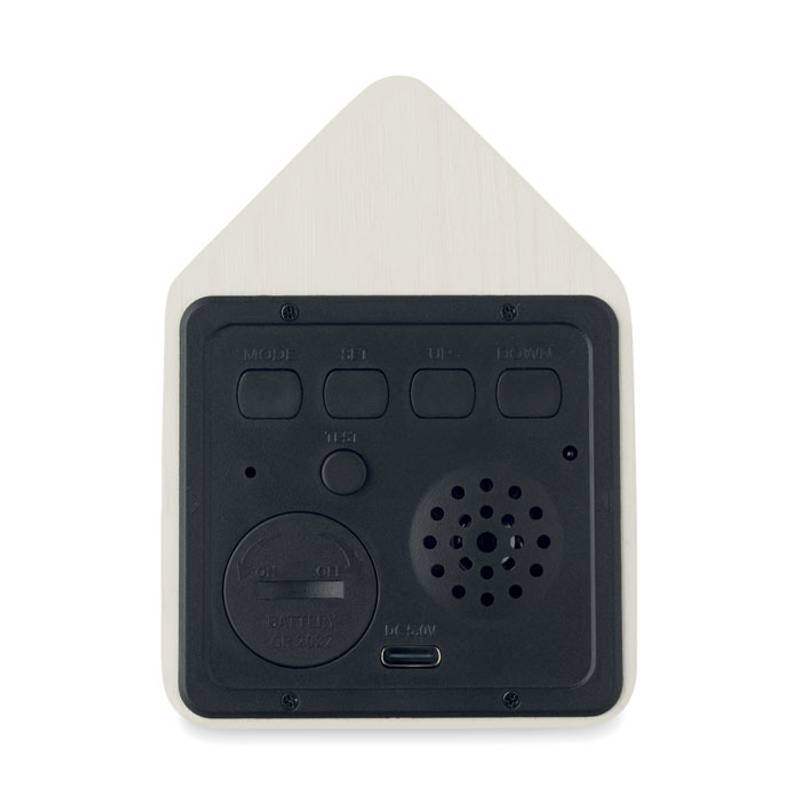 Budík ve stylu kukaček z MDF, bílá Budík ve stylu kukaček z MDF, bílá