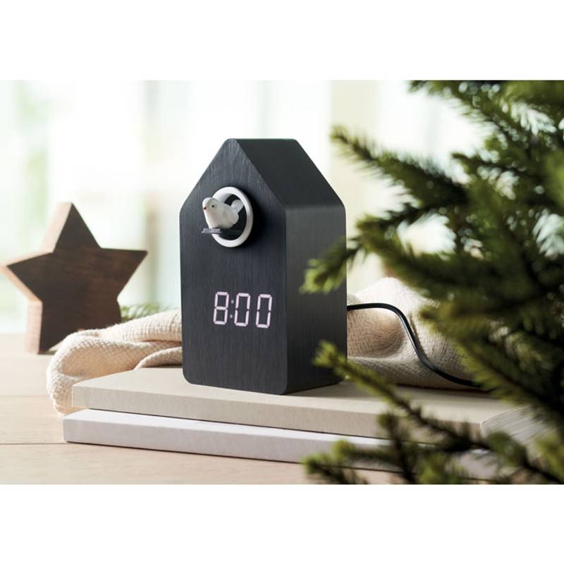 Kukučky a budík z MDF, čierna Kukučky a budík z MDF, čierna