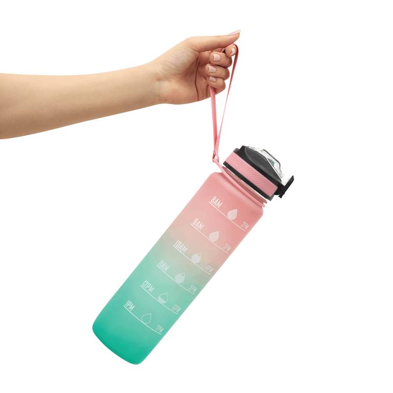 Sportovní láhev na vodu HYDRO LEVEL, růžová - modrá Turquoise Sportovní láhev na vodu HYDRO LEVEL, růžová - modrá Turquoise