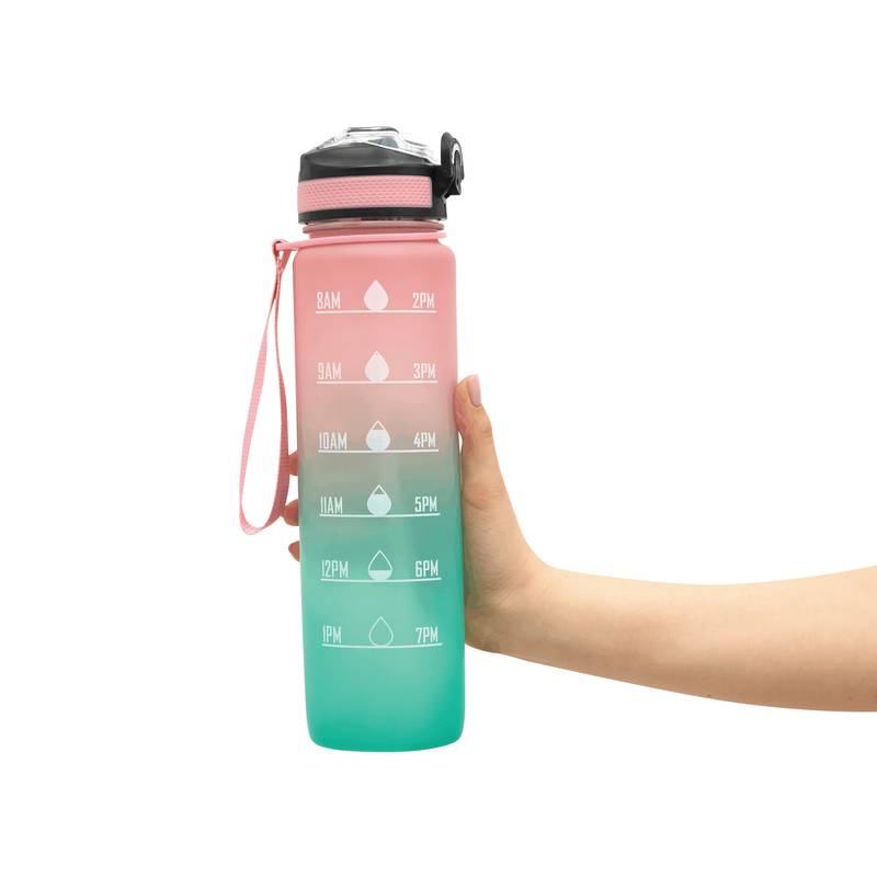 Sportovní láhev na vodu HYDRO LEVEL, růžová - modrá Turquoise Sportovní láhev na vodu HYDRO LEVEL, růžová - modrá Turquoise