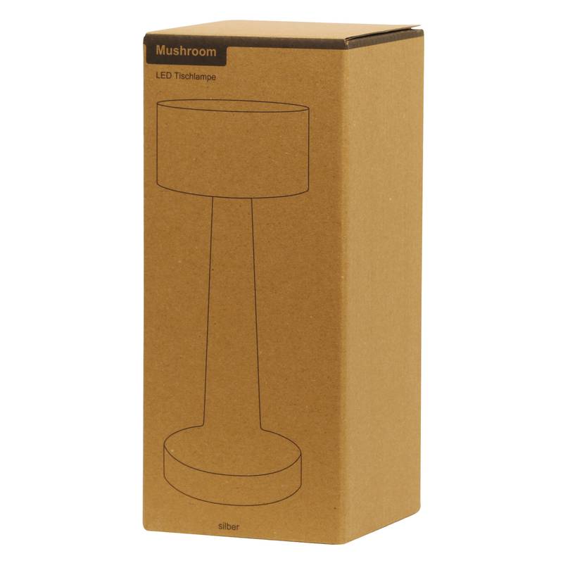 Stolová lampa z nerezovej ocele MUSHROOM, sivá Silver Stolová lampa z nerezovej ocele MUSHROOM, sivá Silver