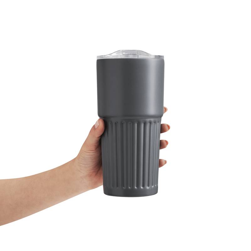 Vakuový hrnek na pití WAVE LINE, šedá Vakuový hrnek na pití WAVE LINE, šedá