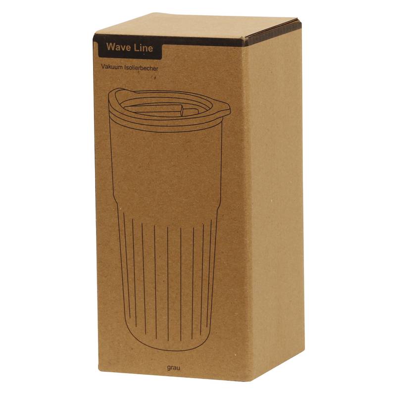 Vakuový hrnek na pití WAVE LINE, šedá Vakuový hrnek na pití WAVE LINE, šedá