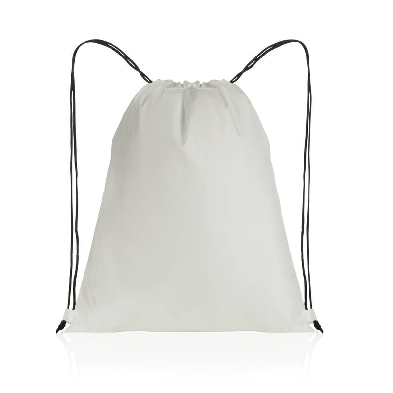 Šnúrkový batoh Impact zo 190T RPET AWARE™, biela Šnúrkový batoh Impact zo 190T RPET AWARE™, biela