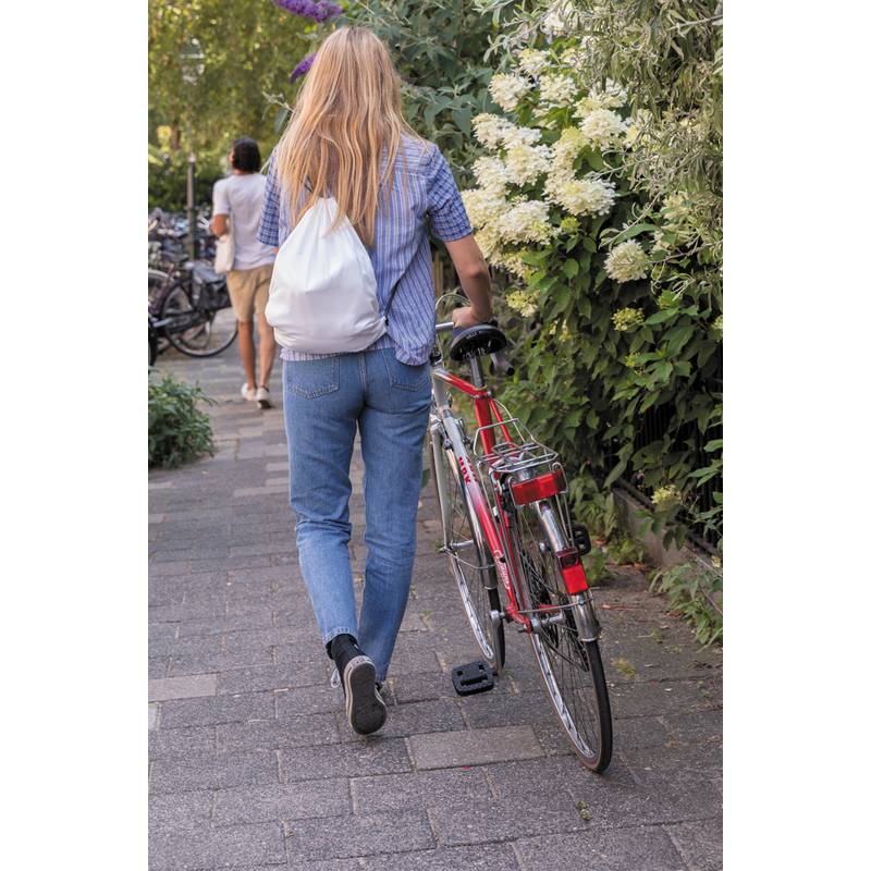 Šnúrkový batoh Impact zo 190T RPET AWARE™, biela Šnúrkový batoh Impact zo 190T RPET AWARE™, biela