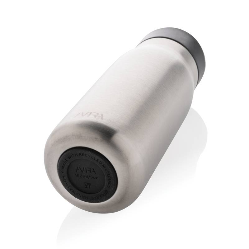 Mini cestovný hrnček Avira Ain 150ml z RCS recyklovaného hliníka, sivá strieborná Mini cestovný hrnček Avira Ain 150ml z RCS recyklovaného hliníka, sivá strieborná