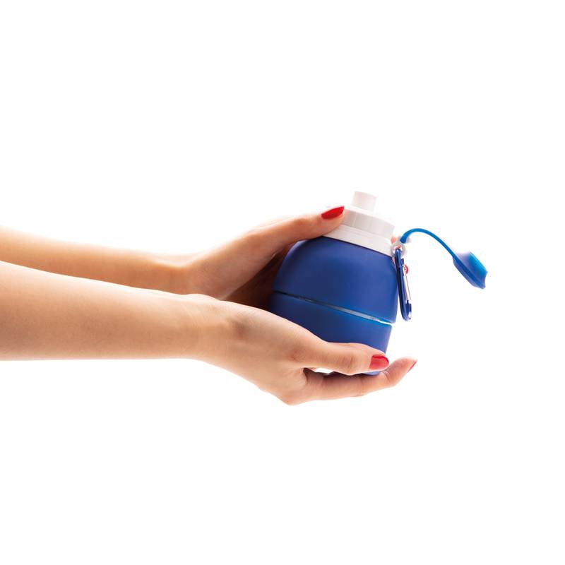 Skladacia silikónová športová fľaša, kráľovská modrá Skladacia silikónová športová fľaša, kráľovská modrá