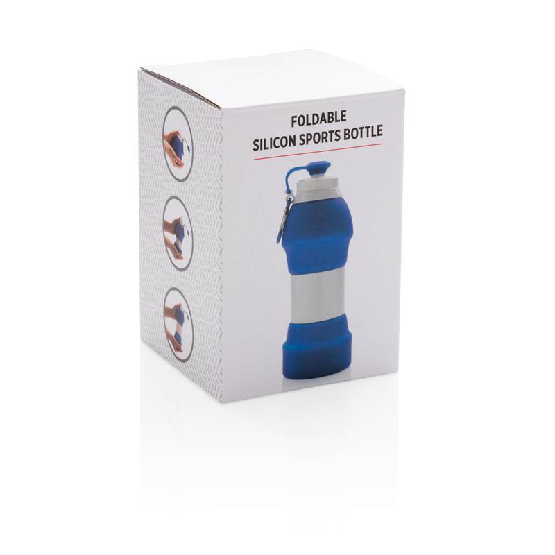 Skladacia silikónová športová fľaša, kráľovská modrá Skladacia silikónová športová fľaša, kráľovská modrá