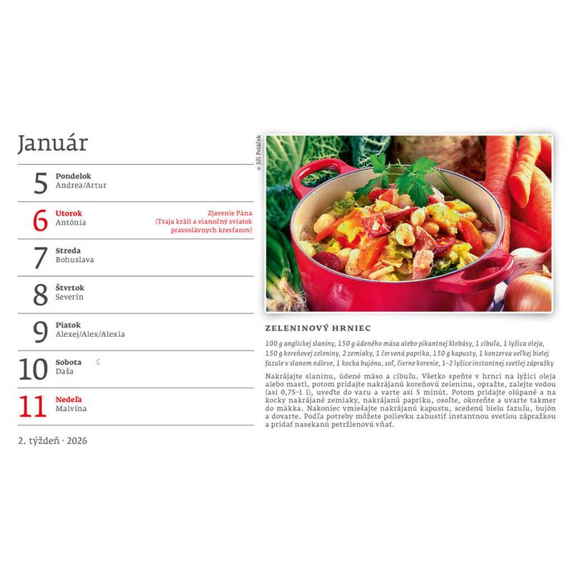 Kalendár Kuchárka pre všetkých, 2026 Kalendár Kuchárka pre všetkých, 2026