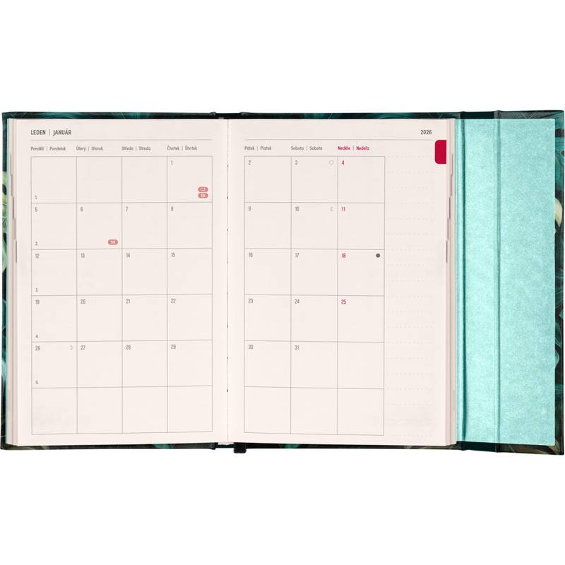 NOTIQUE Týždenný magnetický diár Monstera 2026, 11 x 16 cm NOTIQUE Týždenný magnetický diár Monstera 2026, 11 x 16 cm