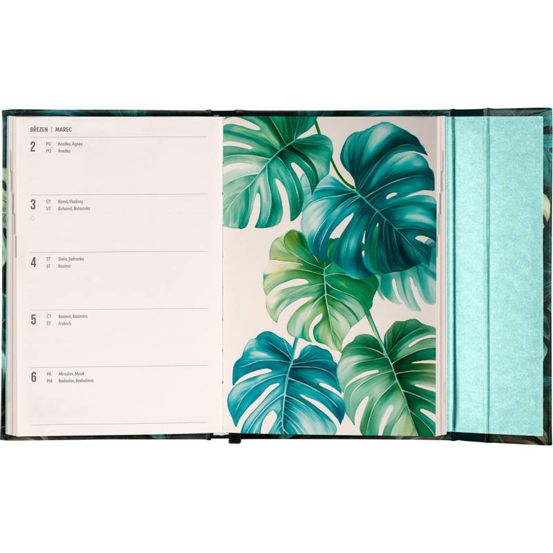 NOTIQUE Týždenný magnetický diár Monstera 2026, 11 x 16 cm NOTIQUE Týždenný magnetický diár Monstera 2026, 11 x 16 cm