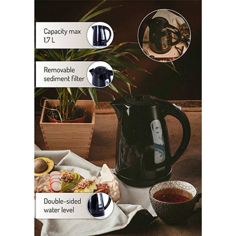 Rychlovarná konvice plastová 1,7L, CAMRY CR1255b Rychlovarná konvice plastová 1,7L, CAMRY CR1255b