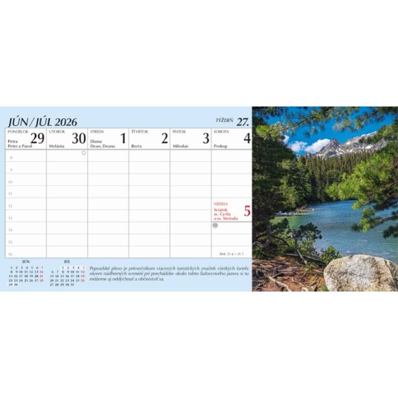 Stolový kalendár Tatry 2026 Stolový kalendár Tatry 2026