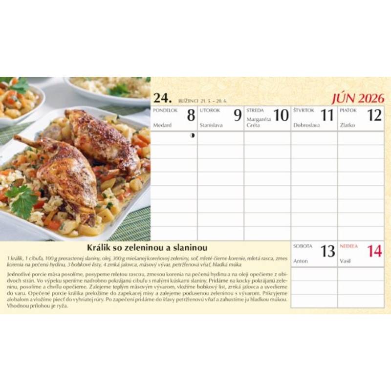 Stolový kalendár Slovenská kuchyňa, 2026 Stolový kalendár Slovenská kuchyňa, 2026