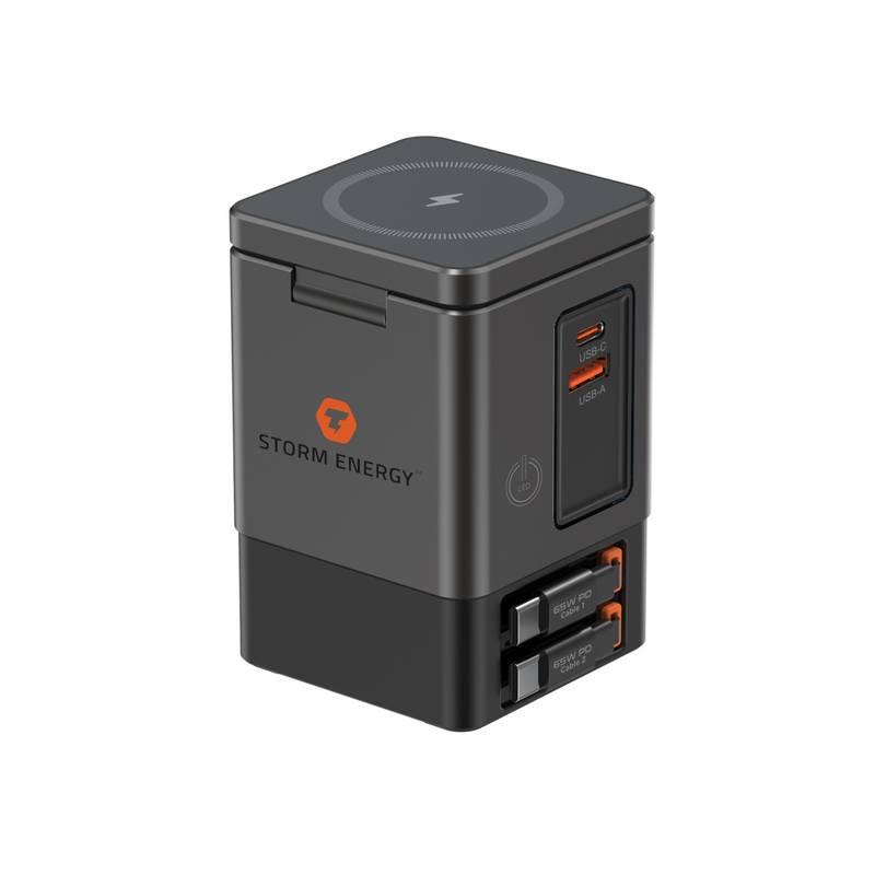 Urban Vitamin Sacramento 105W GaN stanica s nav. káblami, sivá - čierna Urban Vitamin Sacramento 105W GaN stanica s nav. káblami, sivá - čierna