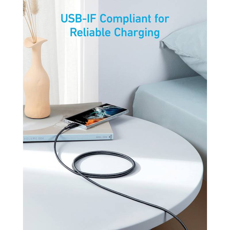 Anker USB-C na USB-C kabel 1,8 m 60 W, šedá - černá Anker USB-C na USB-C kabel 1,8 m 60 W, šedá - černá