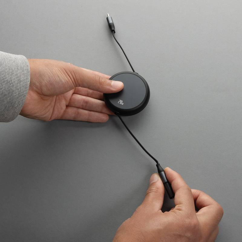 Terra RCS recyklovaný hliníkový zasúvateľný 240W 2-v-1 kábel, čierna Terra RCS recyklovaný hliníkový zasúvateľný 240W 2-v-1 kábel, čierna