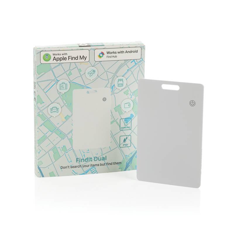 Findit Dual RCS – nabýjateľná hľadajúca karta z recyklátu, biela Findit Dual RCS – nabýjateľná hľadajúca karta z recyklátu, biela