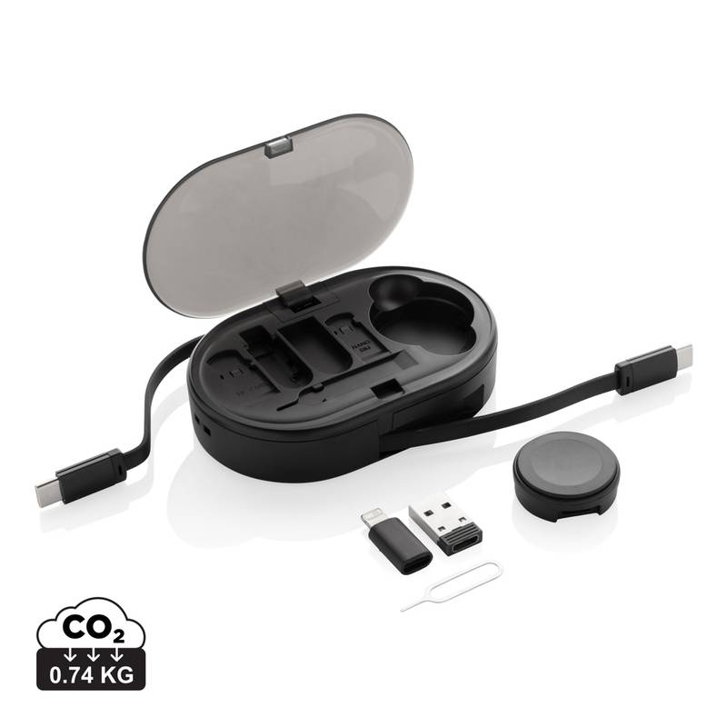 Chargevix RCS multifunkční nabíjecí sada 60 W z rec. plastu, černá Chargevix RCS multifunkční nabíjecí sada 60 W z rec. plastu, černá
