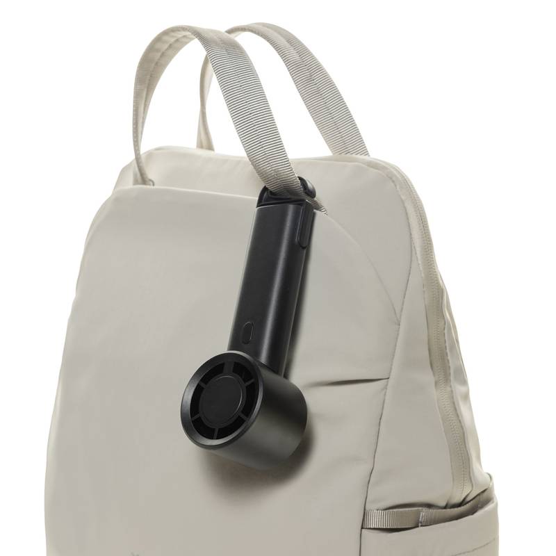 Twist RCS přenosný nabíjecí ventilátor z rec. plastu, černá Twist RCS přenosný nabíjecí ventilátor z rec. plastu, černá