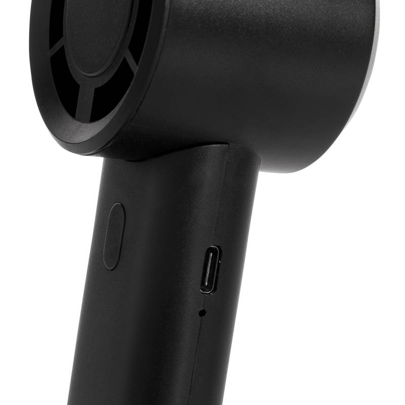 Twist RCS přenosný nabíjecí ventilátor z rec. plastu, černá Twist RCS přenosný nabíjecí ventilátor z rec. plastu, černá