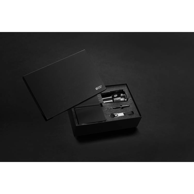 Swiss Peak RCS cert. Luxusní business sada s termohrnkem, černá Swiss Peak RCS cert. Luxusní business sada s termohrnkem, černá