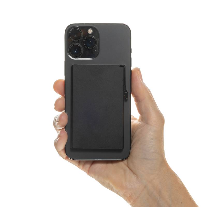 Štand. hlin. RFID magnetický držiak na karty a na telefón, čierna Štand. hlin. RFID magnetický držiak na karty a na telefón, čierna