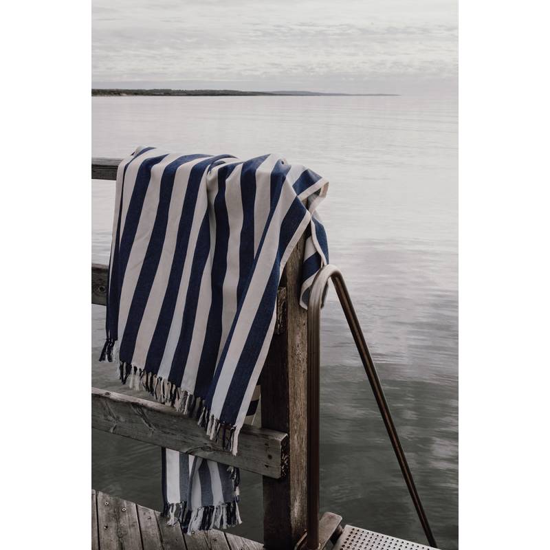 VINGA Ornos GRS hammam rodinná osuška, modrá - biela VINGA Ornos GRS hammam rodinná osuška, modrá - biela