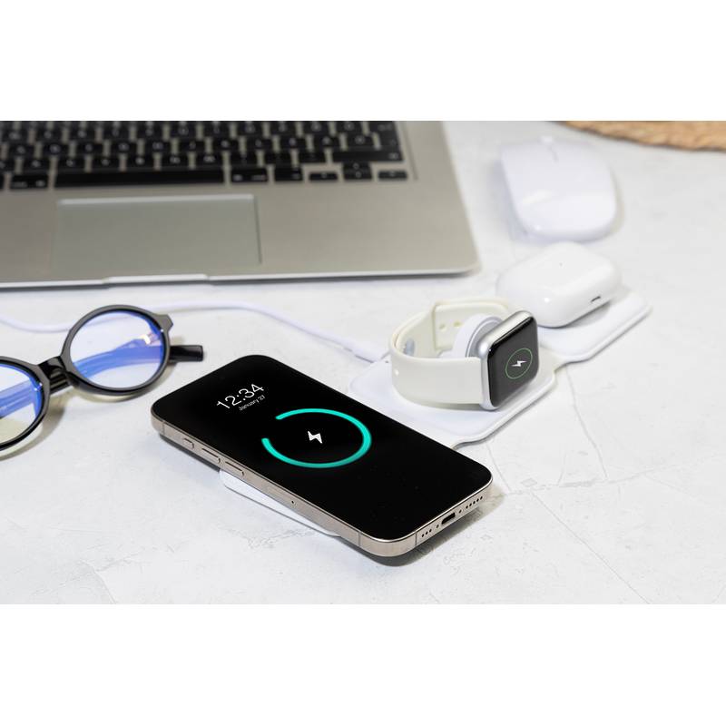 FolCharge 3v1 bezdrôtová nabíjačka RABS, biela FolCharge 3v1 bezdrôtová nabíjačka RABS, biela