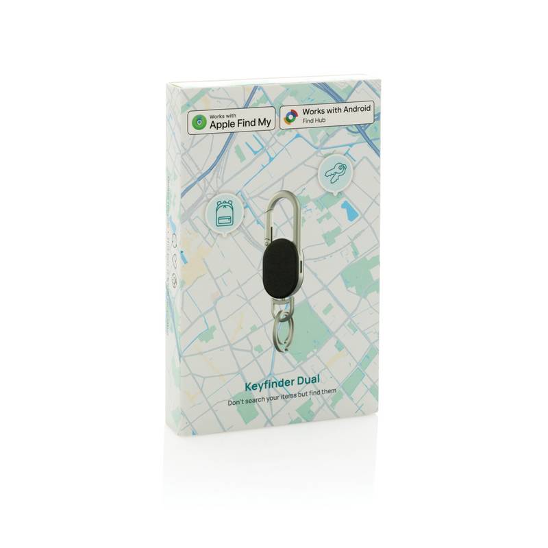 Keyfinder Dual kľúčenka s globálnym vyhľadávaním, čierna - sivá Keyfinder Dual kľúčenka s globálnym vyhľadávaním, čierna - sivá