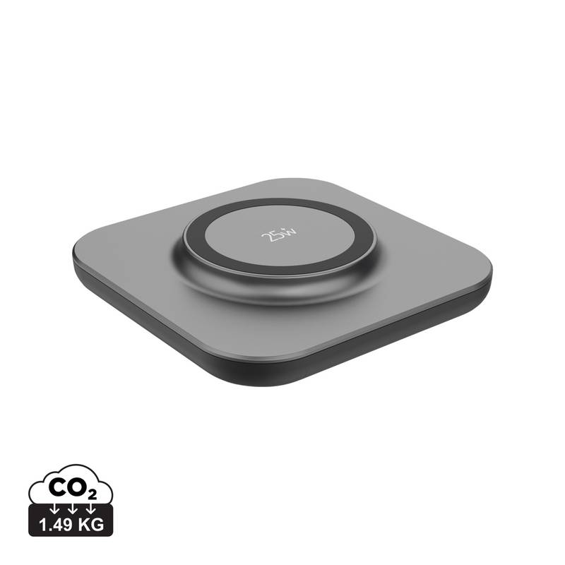 Quantum ultra-rýchla 25W magnet. Bezdrôt. nabíjacia podložka, sivá - čierna Quantum ultra-rýchla 25W magnet. Bezdrôt. nabíjacia podložka, sivá - čierna