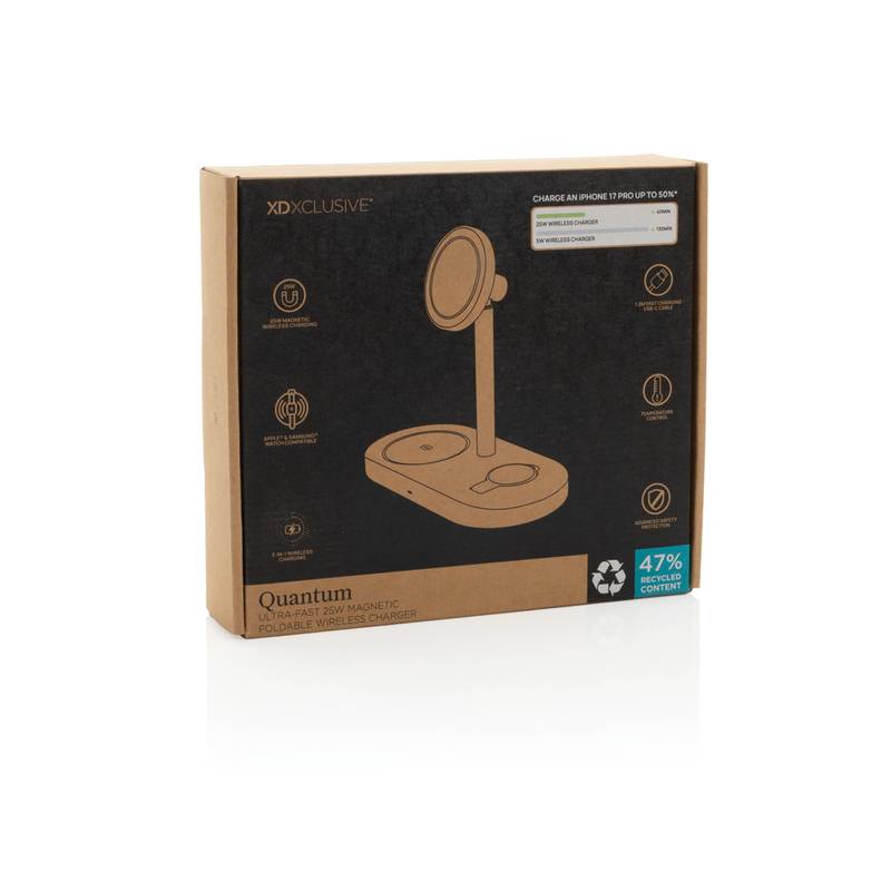 Quantum RCS ultra-rýchla 25W magnet. bezdrôt. nabíjačka, sivá - čierna Quantum RCS ultra-rýchla 25W magnet. bezdrôt. nabíjačka, sivá - čierna